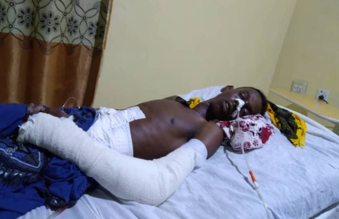 Goobjoog cameraman, Sharma'arke Abdinur Wehliye who was shot and injured by a police officer in Mogadishu on Saturday 20 March, 2021.