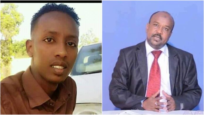 Imprisoned journalists Mohamed Omar and Adan Abdi Idle