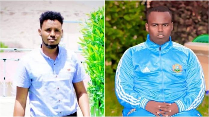 Holhol Media journalist, journalist Abdifatah Mohamed Abdi (left) and Radio Hiigsi director, Hussein Ahmed Tifow (right).