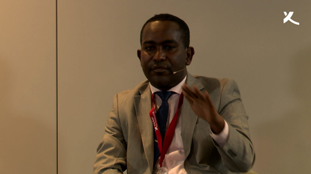 SJS Secretary-General, Abdalle Mumin speaks during a panel discussion during Exile Media Forum in Hamburg, Germany on 16 May, 2022. | PHOTO/COURTESY.