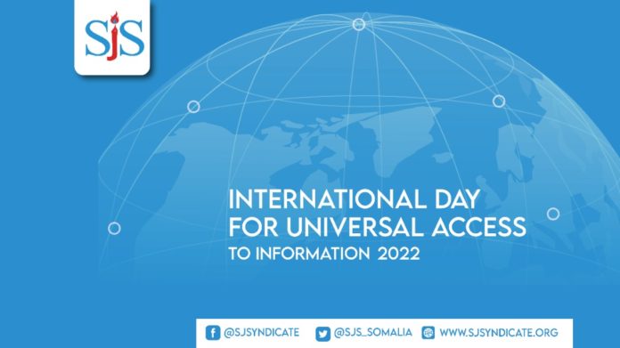 SJS banner: International Day for Universal Access to Information 2022.