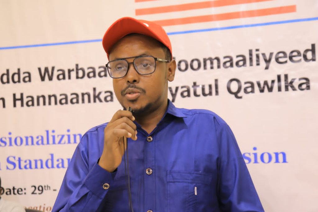 Hassan Abdirahman, the director of media relations and training of Galmudug's Ministry of Information. | PHOTO/SJS.