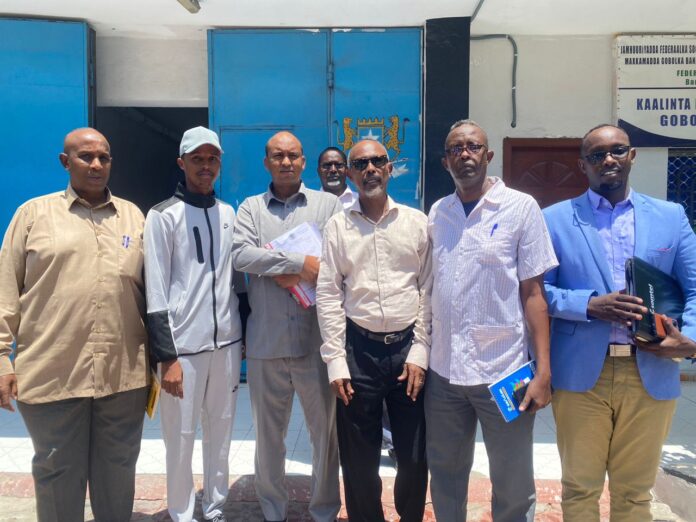 SJS Secretary of Information and Human Rights, Mohamed Bulbul (second from left) and his defense lawyers pose for a group photo after court announced his freedom on Wednesday 11 October 2023. | PHOTO Credit/SJS.