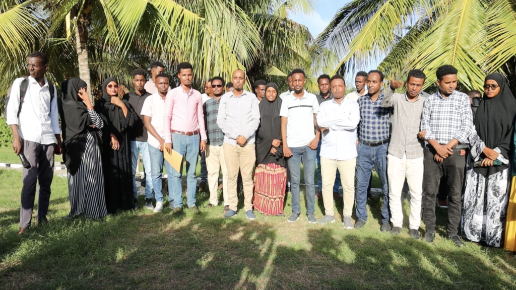 Journalists gather during the conclusion of the three-day consultation meeting in Mogadishu on Monday, May 13, 2024. | PHOTO/SJS.